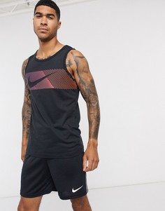 Черная спортивная майка с логотипом Nike-Черный