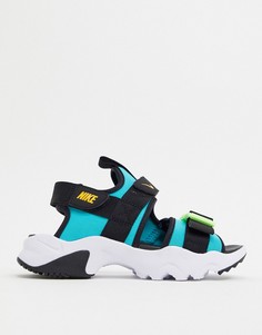 Бирюзово-синие сандалии Nike-Синий