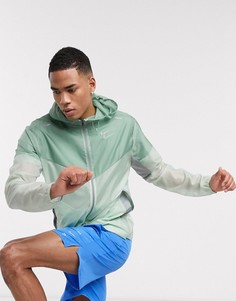 Зеленая ветровка с капюшоном Nike Running-Зеленый