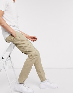 Светло-бежевые узкие брюки чиносы New Look-Светло-бежевый