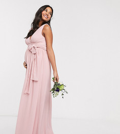 Шифоновое платье для беременных с запахом TFNC Bridesmaid-Розовый