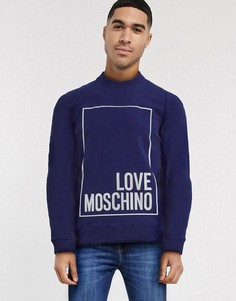 Свитшот с круглым вырезом и логотипом Love Moschino-Синий