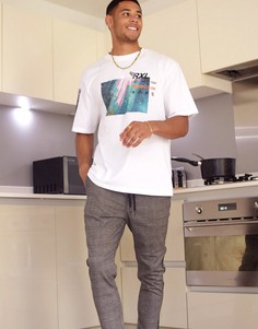 Серые брюки до щиколотки в клетку с полосками по боками Only & Sons-Серый