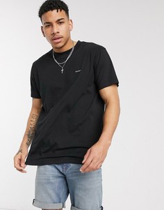 Черная футболка в стиле oversized с принтом на груди Night Addict-Черный