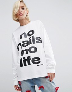 Футболка с надписью WAH LONDON x ASOS-Белый