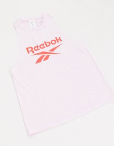 Розовый спортивный топ с логотипом Reebok