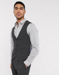 Темно-серый супероблегающий жилет ASOS DESIGN wedding