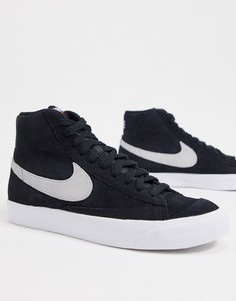 Черные замшевые кроссовки Nike Blazer Mid 77-Черный