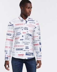 Рубашка с принтом Love Moschino-Белый