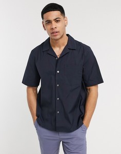 Рубашка с короткими рукавами и отложным воротником Calvin Klein-Темно-синий