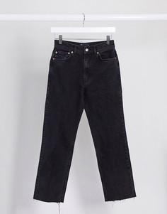 Черные джинсы клеш до щиколотки с завышенной талией ASOS DESIGN-Черный