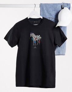 Черная узкая футболка с принтом зебры PS Paul Smith-Черный