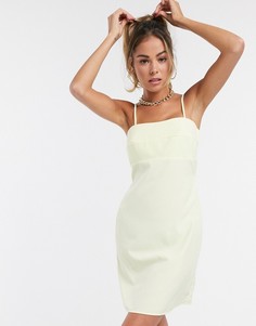 Пастельно-желтое платье мини на тонких бретелях Na-kd-Желтый