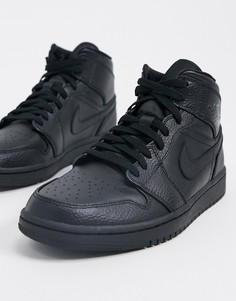 Черные кроссовки средней высоты Nike Air Jordan 1-Черный