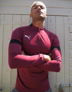 Бордовый свитшот с молнией 1/4​​​​​​​ Puma Football Training-Красный