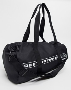 Черная сумка с белым принтом ASOS DESIGN-Черный