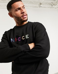 Черный свитшот с вышитым логотипом Nicce