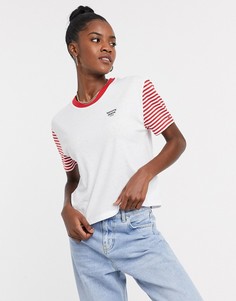 Футболка с рукавами в красную полоску Tommy Jeans-Красный