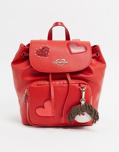 Розовый рюкзак с сердечками Love Moschino