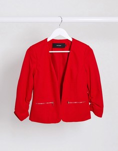 Красный блейзер с карманами на молнии Vero Moda