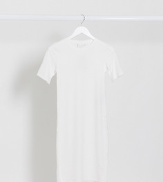 Белое облегающее платье в рубчик Mamalicious Maternity-Белый Mama.Licious