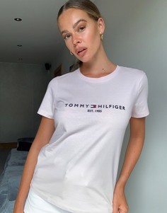 Розовая футболка с логотипом спереди Tommy Hilfiger-Розовый