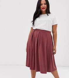 Юбка миди со складками ASOS DESIGN Curve-Фиолетовый