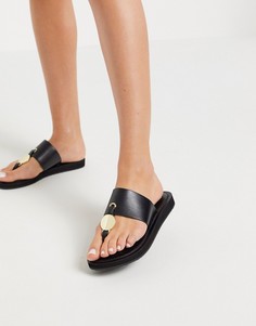 Черные кожаные сандалии ALDO-Черный