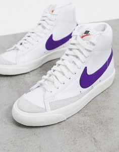 Бело-фиолетовые кроссовки Nike Blazer 77-Белый