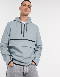 Синяя ветровка с карманами в стиле милитари ASOS DESIGN-Синий