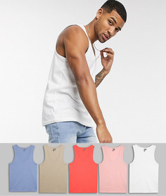 Майка из органического хлопка ASOS DESIGN - Набор из 5 шт. со скидкой-Мульти