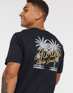 Черная футболка с принтом пальм Hurley-Черный