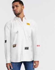 Рубашка с длинными рукавами и ярлыками Love Moschino-Белый