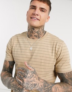Бежевая футболка с полосками Celio-Бежевый