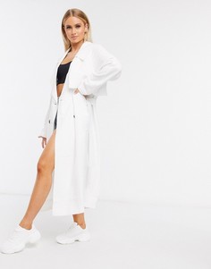 Белый свободный тренч ASOS DESIGN-Зеленый