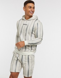 Худи в полоску с вышивкой от комплекта ASOS DESIGN-Бежевый