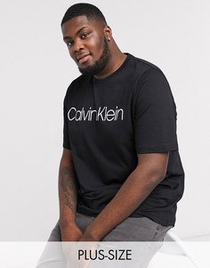 Черная футболка с логотипом Calvin Klein Big and Tall-Черный