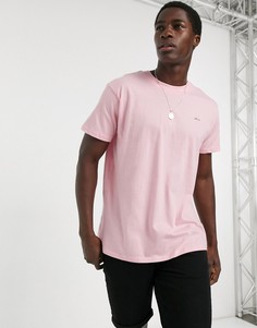 Футболка в стиле oversized с принтом "Offline" на груди Night Addict-Розовый