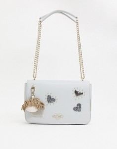 Серая сумка через плечо с сердечками Love Moschino-Серый