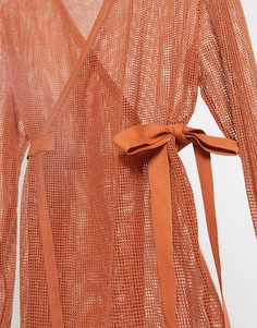 Лонгслив свободного кроя с запахом ASOS DESIGN-Красный