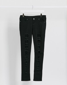 Черные облегающие джинсы с рваной отделкой Criminal Damage-Черный