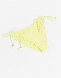 Желтые фактурные трусы бикини River Island-Желтый