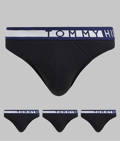 3 черных трусов с логотипом на поясе Tommy Hilfiger-Черный