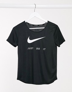 Черная футболка с логотипом Nike Running Just Do It-Черный