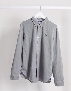 Узкая оксфордская рубашка в клетку с длинными рукавами Timberland-Темно-синий