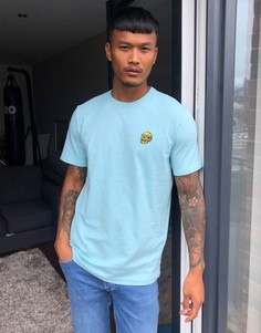 Синяя футболка с вышивкой черепа Only & Sons-Синий