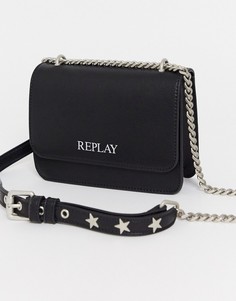 Черная сумка через плечо Replay-Черный
