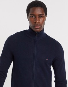 Трикотажный джемпер на молнии Tommy Hilfiger-Темно-синий