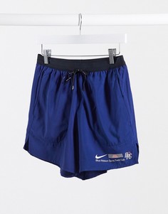 Синие шорты с логотипом Nike Running-Синий