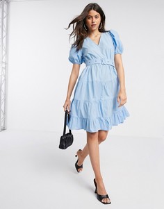 Свободное ярусное платье со съемным ремнем Vero Moda-Синий